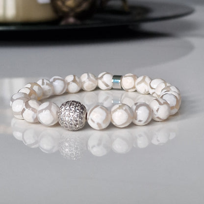Agate Crystal Bracelet With Cubic Zirconia