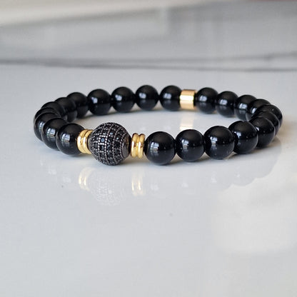 Black Onyx Bracelet With Cubic Zirconia