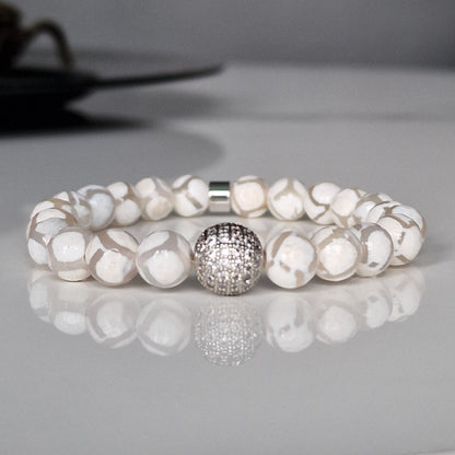 Agate Crystal Bracelet With Cubic Zirconia
