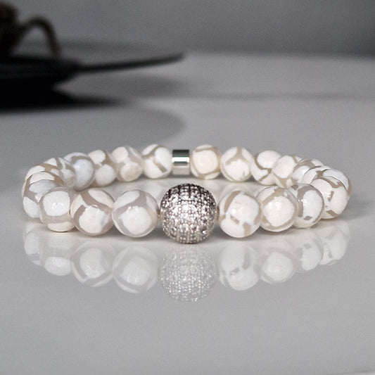 Agate Crystal Bracelet With Cubic Zirconia