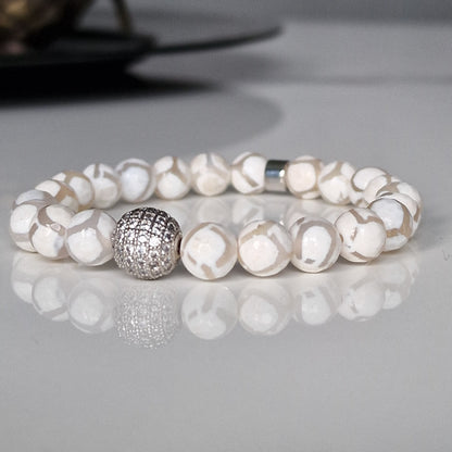 Agate Crystal Bracelet With Cubic Zirconia