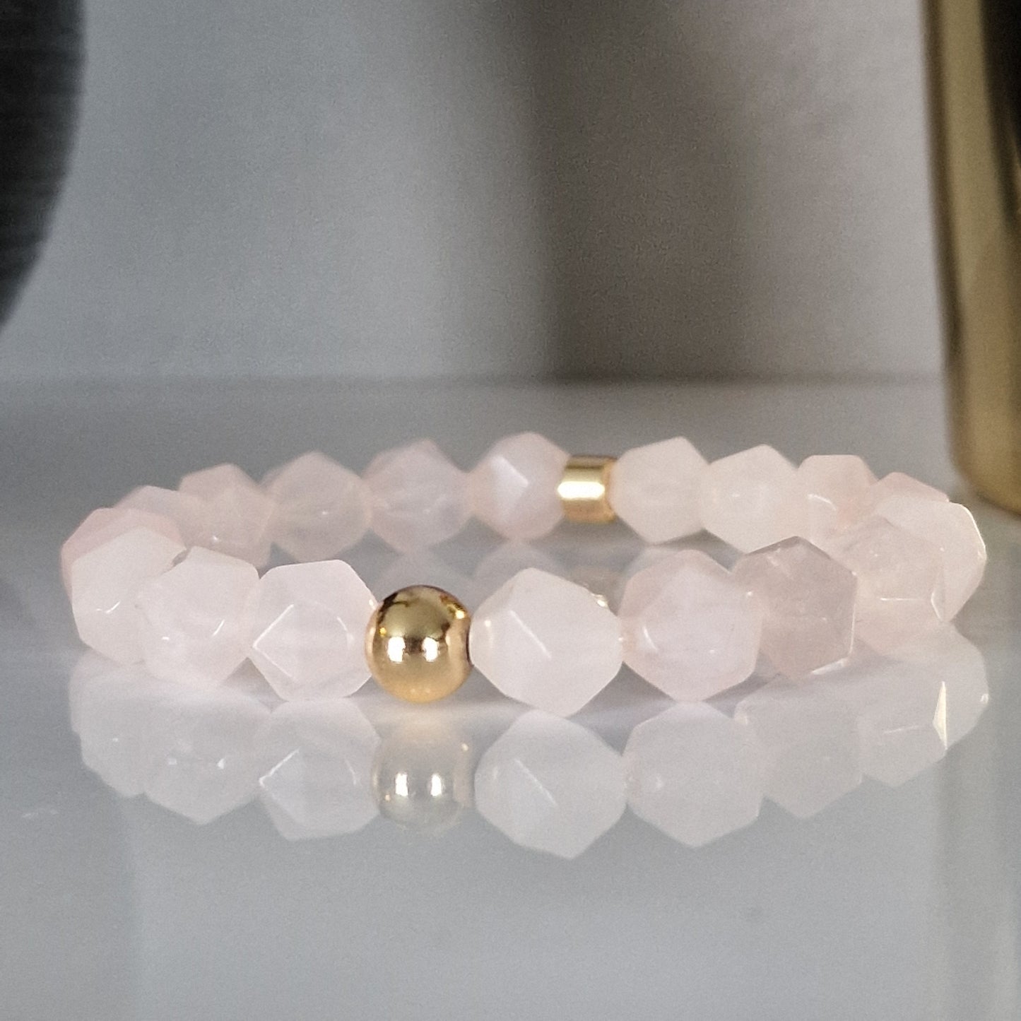 Natural Rose Quartz Crystal Bracelet